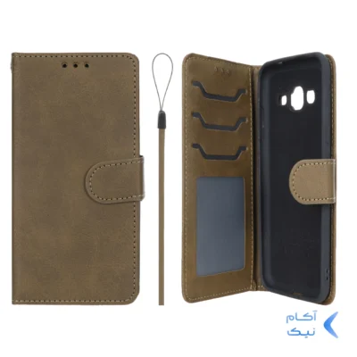 کیف موبایل مگنتی درجه یک داخل خز MNC Plus مدل Samsung Galaxy J3 (2015) / J300 - سبز زیتونی