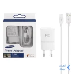 شارژر دیواری فست تک پورت Samsung S7 به همراه کابل شارژ اندروید - سفید (پک دار) (گارانتی شش ماهه نیکان همراه)