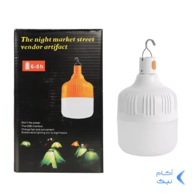لامپ شارژی کمپینگ آویزدار مدل A120 - سفید - BSA