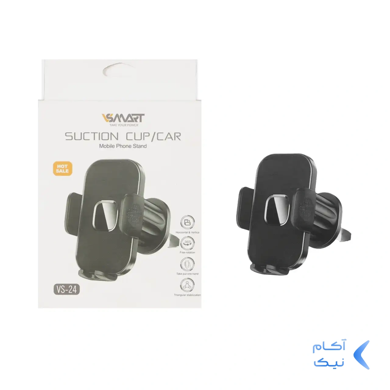 هولدر گوشی موبایل دریچه کولری V-Smart مدل VS-24 - مشکی - BSA هولدر گوشی موبایل دریچه کولری V-Smart مدل VS-24 - مشکی - BSA