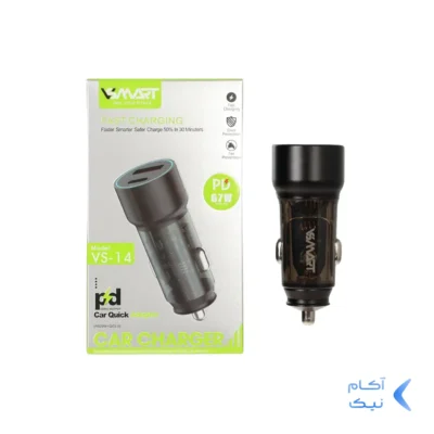 شارژر فندکی PD و فست دو پورت V-Smart مدل VS-14 67W - مشکی - BSA