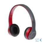 هدفون بی سیم مدل P47-طوسی قرمز (پک ضعیف)