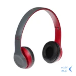 هدفون بی سیم مدل P47-طوسی قرمز (پک ضعیف)