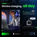 شارژر دیواری PD و فست سه پورت UGREEN مدل Robot Gan Uno RG CD361-35855 65W - آبی (گارانتی 18 ماهه آسان پیشرو)