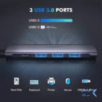 هاب 5 پورت UGREEN مدل CM136-50209 - خاکستری (گارانتی 18 ماهه آسان پیشرو)
