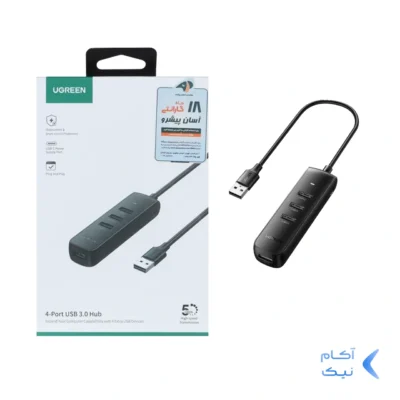 هاب 4 پورت UGREEN USB3.0 مدل CM416-10915 - مشکی (گارانتی 18 ماهه آسان پیشرو)