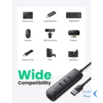هاب 4 پورت UGREEN USB3.0 مدل 80657-CM416 - مشکی (گارانتی 18 ماهه آسان پیشرو)