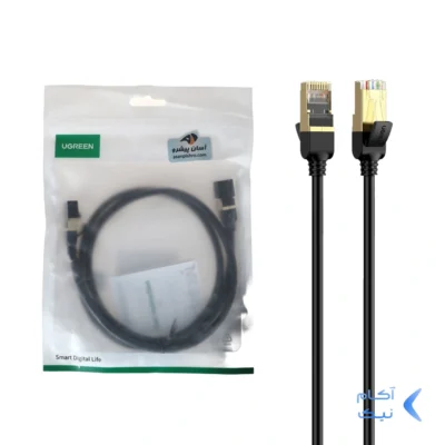 کابل شبکه یک متری UGREEN CAT7 مدل NW107-11268 - مشکی