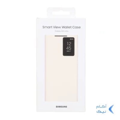کیف هوشمند اورجینال سامسونگ Smart View Wallet Case مدل Samsung Galaxy S23 Ultra - کرم (پک دار)