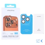 محافظ لنز رینگی اورجینال VIPLATINA شابلون دار Apple iPhone 16 Pro Max / iPhone 16 Pro - خاکستری (پک دار)