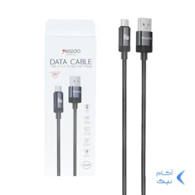 کابل شارژ فست Yesido Type-C مدل CA204C - مشکی (گارانتی 18 ماهه تعویض نیکان همراه)