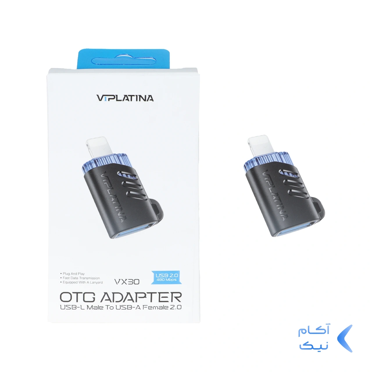 تبدیل VIPLATINA Lightning To USB مدل VX30 - مشکی (گارانتی 18 ماهه تعویض نیکان همراه) تبدیل VIPLATINA Lightning To USB مدل VX30 - مشکی (گارانتی 18 ماهه تعویض نیکان همراه)