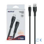 کابل شارژ فست Nitu Type-C مدل NC398 - مشکی (گارانتی 18 ماهه تعویض نیکان همراه)