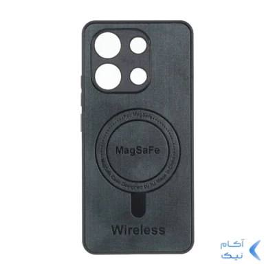 قاب Wireless طرح مگ سیف محافظ لنز برجسته Xiaomi Redmi Note 13 4G - سبز تیره