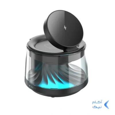 اسپیکر و شارژر وایرلس پنج کاره Wiwu مدل Flow wi-w039 - مشکی (گارانتی شش ماهه شرکتی)