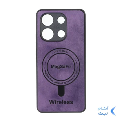قاب Wireless طرح مگ سیف محافظ لنز برجسته Xiaomi Redmi Note 13 4G - بنفش