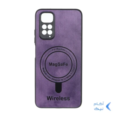 قاب Wireless طرح مگ سیف محافظ لنز برجسته Xiaomi Redmi Note 11 4G / Redmi Note 11S - بنفش