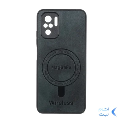 قاب Wireless طرح مگ سیف محافظ لنز برجسته Xiaomi Redmi Note 10 4G / Redmi Note 10S / Poco M5S - سبز تیره