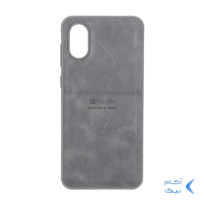 قاب طرح چرم Puloka خط دار Samsung Galaxy A03 Core - خاکستری
