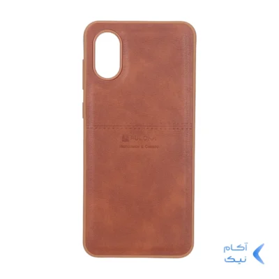 قاب طرح چرم Puloka خط دار Samsung Galaxy A03 Core - قهوه ای