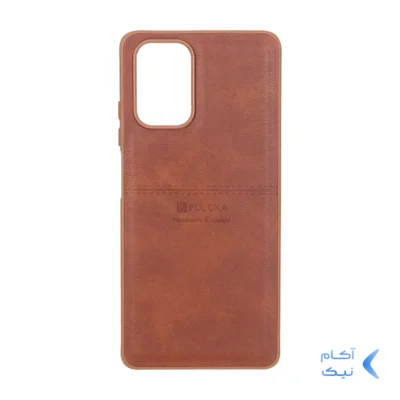 قاب طرح چرم Puloka خط دار Xiaomi Redmi Note 10 4G / Redmi Note 10S / Poco M5S - قهوه ای