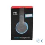 هدفون بی سیم مدل P47-آبی طوسی (پک ضعیف)