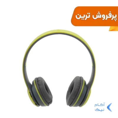 هدفون بی سیم مدل P47-طوسی فسفری (پک ضعیف)