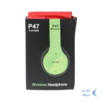 هدفون بی سیم مدل P47-طوسی فسفری (پک ضعیف)