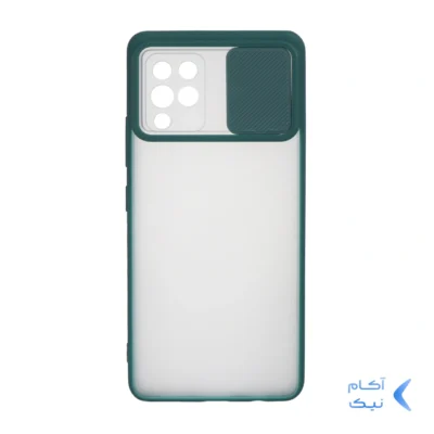 قاب پشت مات محافظ لنزدار کشویی Samsung A42-5G - سبز تیره