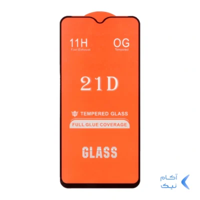 محافظ صفحه نمایش شیشه ای Samsung A10 / A10S / M10 / M20 / M01S - Full Cover 21D (بدون پک) - مشکی