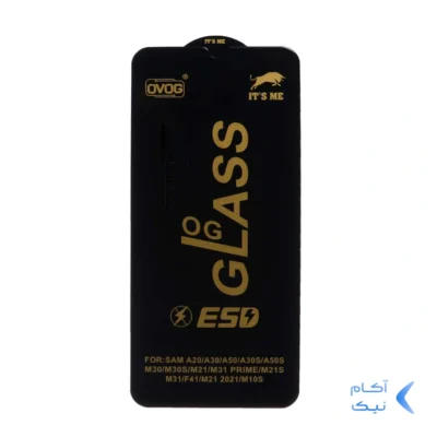 محافظ صفحه نمایش شیشه ای درجه یک Samsung A20 / A30 / A30S / A50 / A50S / M10S / M21 / M21S / M30 / M30S / M31 / Redmi Note 7 / Note 7 pro / Note 7s / Honor 9a / Y6p - Full Cover OG - ESD OVOG - (بدون پک) - مشکی