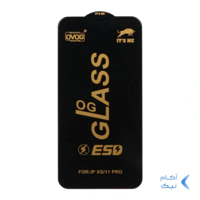 محافظ صفحه نمایش شیشه ای درجه یک Apple iphone X / XS / 11 Pro - Full Cover OG - ESD OVOG (بدون پک) - مشکی