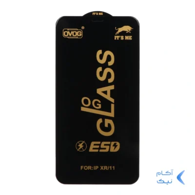 محافظ صفحه نمایش شیشه ای درجه یک Apple iphone 11 / XR - Full Cover OG - ESD OVOG - (بدون پک) - مشکی