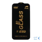 محافظ صفحه نمایش شیشه ای درجه یک Apple iphone 12 Pro Max - Full Cover OG - ESD OVOG - (بدون پک) - مشکی