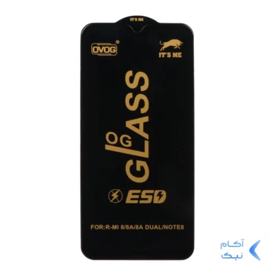 محافظ صفحه نمایش شیشه ای درجه یک Xiaomi Redmi Note 8 / Redmi 8 / Redmi 8A - Full Cover OG - ESD OVOG - (بدون پک) - مشکی