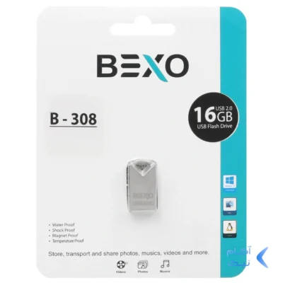 فلش مموری BEXO USB2.0 مدل B-308 ظرفیت 16GB - نقره ای (گارانتی داده پردازی آواتک)