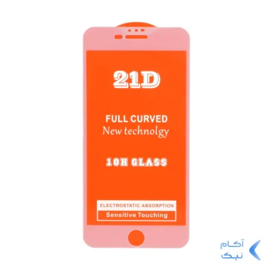 محافظ صفحه نمایش شیشه ای iPhone 6 Plus / 6S Plus / 7 Plus / 8 Plus - Full Cover 21D - (بدون پک) -سفید