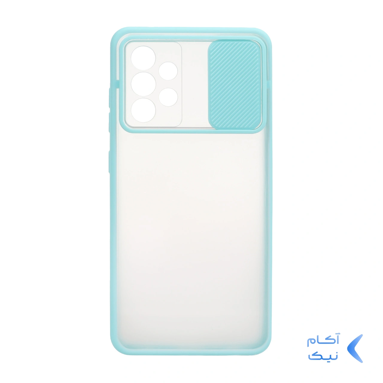 قاب پشت مات محافظ لنزدار کشویی Samsung A52 - سبزآبی قاب پشت مات محافظ لنزدار کشویی Samsung A52 - سبزآبی