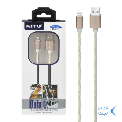 کابل شارژ 2 متری آیفون NITU مدل UC039 - طلایی (گارانتی 18 ماه تعویض نیکان همراه)