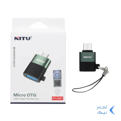 تبدیل اندروید NITU OTG مدل CN17 - مشکی سبز (گارانتی 18 ماه تعویض نیکان همراه)