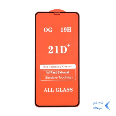 محافظ صفحه نمایش شیشه ای Apple iPhone 11 Pro Max / iPhone X Max / iPhone Xs Max - Full Cover 21D (بدون پک) - مشکی