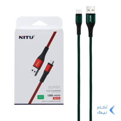 کابل شارژ فست اندروید NITU مدل NC121 - سبز (گارانتی 18 ماه تعویض نیکان همراه)