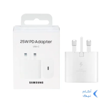 شارژر دیواری سه پین فست و PD تک پورت SAMSUNG Type-C مدل EP-TA800 25W - سفید - (گارانتی شش ماهه شرکتی)