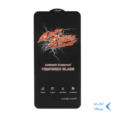 محافظ صفحه نمایش شیشه ای Samsung A12 / A02 / A02S / A03 / A03S / A03 Core / A04 / A04S / A04E / A13 / A23 / A32 5G / M02 / M04 / M12 / M13 / M23 / F13 / A1 Plus / A2 Plus / M4 / M5 / C30 / C30S - Full Cover Anti Static Mietubl (بدون پک) - مشکی
