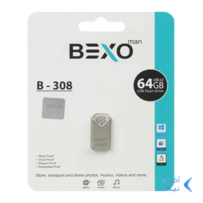 BEXO B-308 USB2.0 Flash Memory - 64GB (گارانتی داده پردازی آواتک) نقره ای