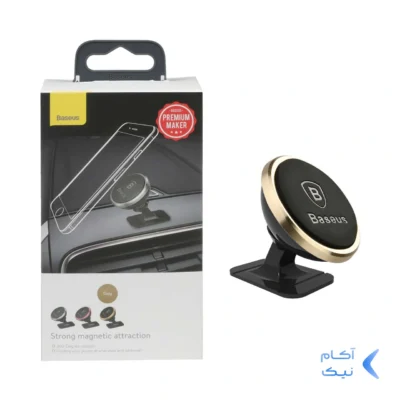 هولدر گوشی موبایل مگنتی پایه دار Baseus مدل SUGENT-NT0V - طلایی(گارانتی 24 ماهه آونگ)