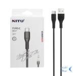 کابل شارژ فست 1.2 متری NITU Type-C مدل NC129B - مشکی (گارانتی 18 ماه تعویض نیکان همراه)