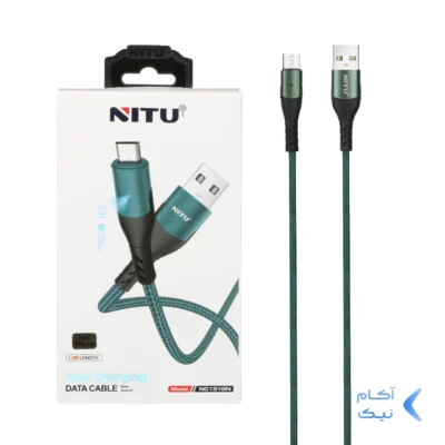 کابل شارژ 1.2 متری فست اندروید NITU مدل NC131GN - سبز (گارانتی 18 ماه تعویض نیکان همراه)