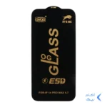 محافظ صفحه نمایش شیشه ای درجه یک Apple iphone 14 Pro Max - Full Cover OG - ESD OVOG - مشکی (بدون پک)