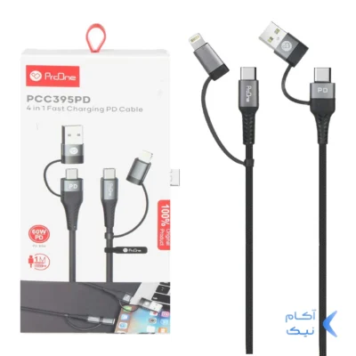 کابل شارژ PD و فست سه کاره ProOne مدل PCC395PD - مشکی